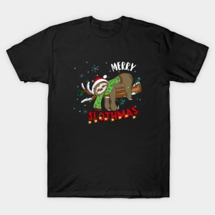 Merry Slothmas Christmas Pajama for Sloth Lovers T-Shirt